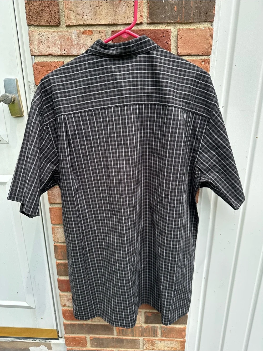New Men’s Dockers L Comfort Stretch  Black/White Button Down Short Sleeve Shirt